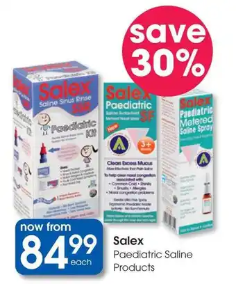 Clicks Salex Paediatric Saline Products offer