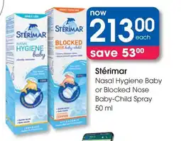 Clicks Stérimar Nasal Hygiene Baby or Blocked Nose Baby-Child Spray offer