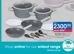 Clicks Berlinger Haus 12-Piece Marble Coating Aspen Cookware Set offer