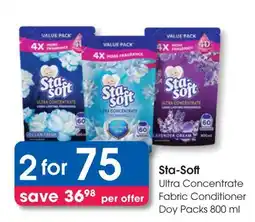 Clicks Sta-Soft Ultra Concentrate Fabric Conditioner Doy Packs offer