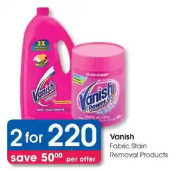 Clicks Vanish Fabric Stain Removal Products offer