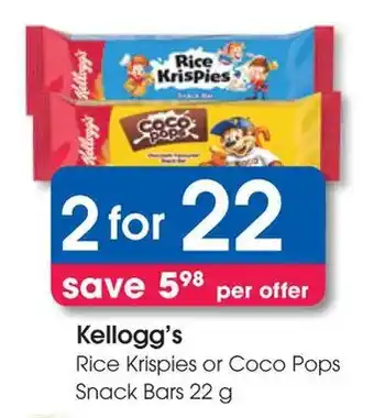 Clicks Kellogg's Rice Krispies or Coco Pops Snack Bars offer