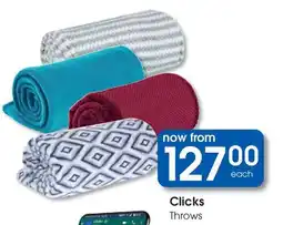 Clicks Clicks Throws offer