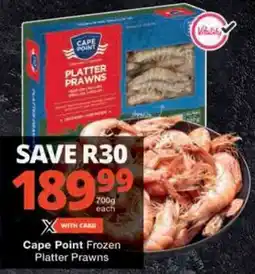 Checkers Cape Point Frozen Platter Prawns offer