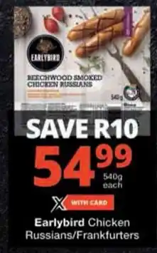 Checkers Earlybird Chicken Russians/Frankfurters offer