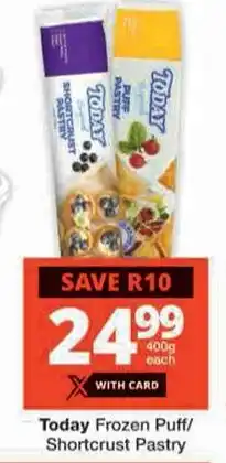 Checkers Today Frozen Puff/Shortcrust Pastry offer