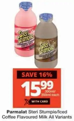 Checkers Parmalat Steri Stumpie/Iced Coffee Flavoured Milk offer