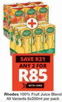 Checkers Rhodes 100% Fruit Juice Blend offer