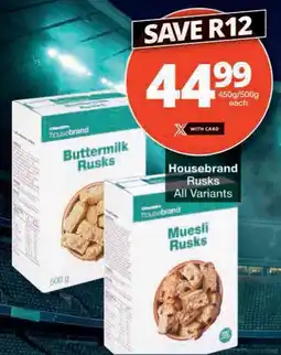 Checkers Housebrand Rusks All Variants offer
