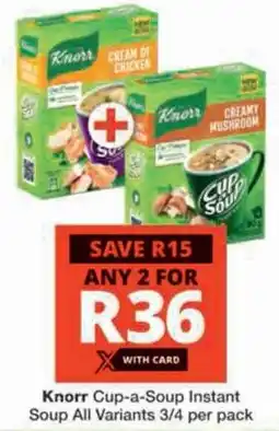 Checkers Knorr Cup-a-Soup Instant Soup offer