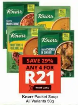 Checkers Knorr Packet Soup offer