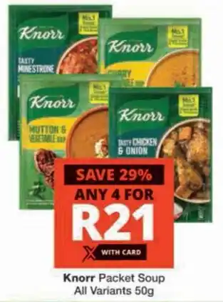 Checkers Knorr Packet Soup offer
