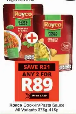 Checkers Royco Cook-in/Pasta Sauce offer