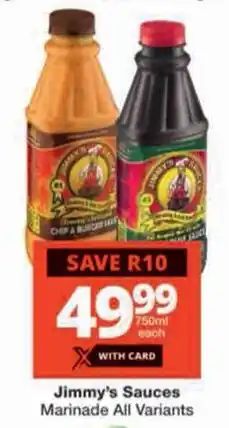 Checkers Jimmy's Sauces Marinade All Variants offer