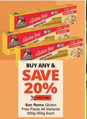 Checkers San Remo Gluten Free Pasta offer