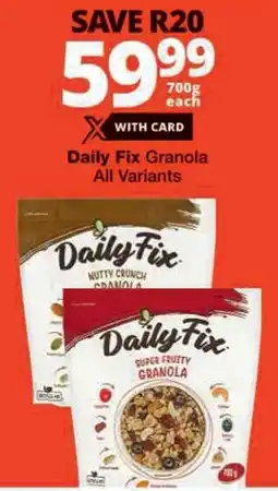 Checkers Daily Fix Granola offer
