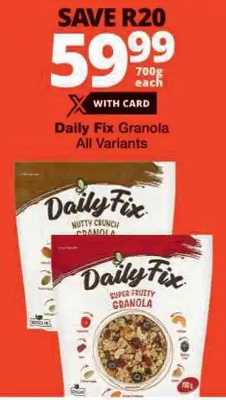 Checkers Daily Fix Granola offer