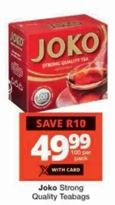 Checkers Joko Strong Quality Teabags offer