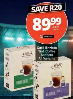 Checkers Café Enrista 3in1 Coffee Sachets offer