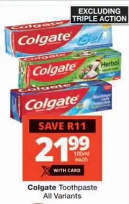 Checkers Colgate Toothpaste offer