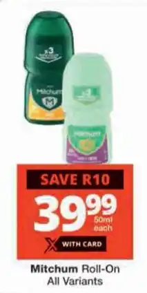 Checkers Mitchum Roll-On offer