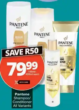 Checkers Pantene Shampoo/Conditioner offer