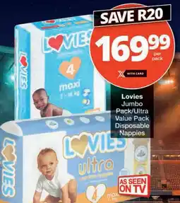 Checkers Lovies ultra Disposable Nappies offer
