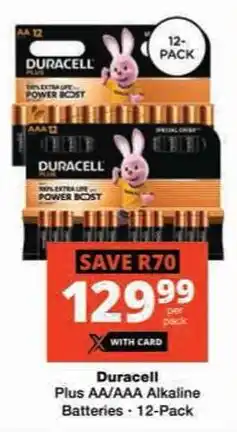 Checkers Duracell Plus AA/AAA Alkaline Batteries offer