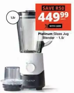 Checkers Platinum Glass Jug Blender offer