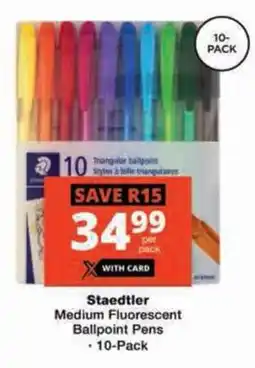 Checkers Staedtler Medium Fluorescent Ballpoint Pens offer