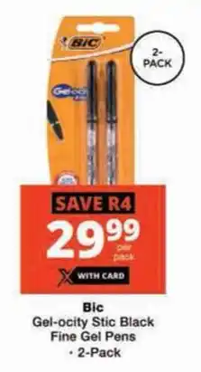 Checkers Bic Gel-o-city Stic Black Fine Gel Pens offer