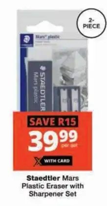 Checkers Staedtler Mars Plastic Eraser with Sharpener Set offer