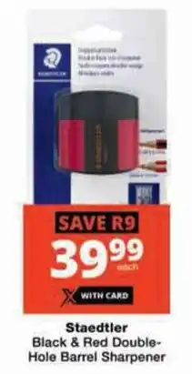 Checkers Staedtler Black & Red Double-Hole Barrel Sharpener offer