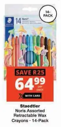 Checkers Staedtler Noris Assorted Retractable Wax Crayons offer