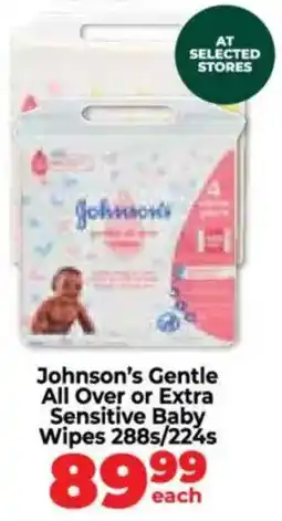 Food Lover's Market Johnson's Gentle All Over or Extra Sensitive Baby Wipes offer
