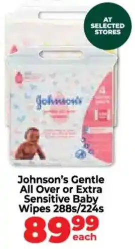 Food Lover's Market Johnson's Gentle All Over or Extra Sensitive Baby Wipes offer