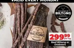 Food Lover's Market Beef biltong or droëwors offer