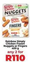 Food Lover's Market Rainbow - simply chicken frozen nuggets or fingers offer