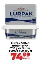 Food Lover's Market Salted butter brick or butter spread tub offer