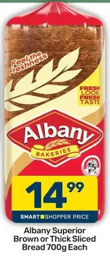 Pick n Pay Albany Superior Brown or Thick Sliced Bread offer