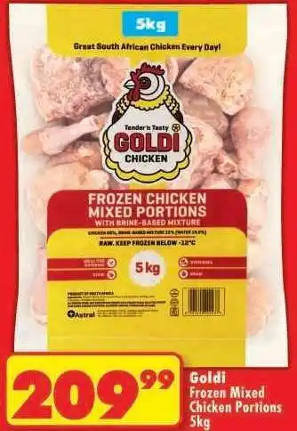 Shoprite GOLDI FROZEN MIXED CHICKEN PORTIONS 5kg offer