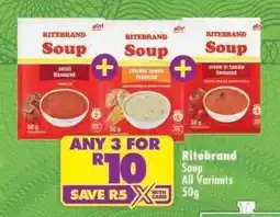 Shoprite RITEBRAND SOUP all variants 50g offer