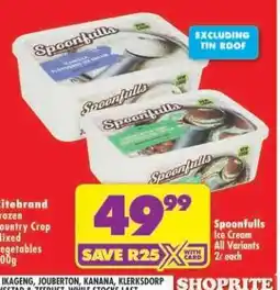 Shoprite SPOONFULLS ICE CREAM all variants offer