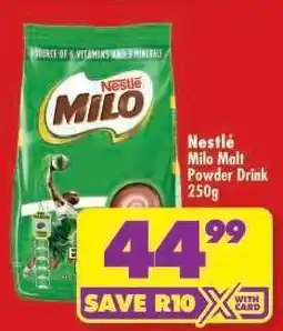 Shoprite NESTLÉ MILO MALT POWDER DRINK 250g offer