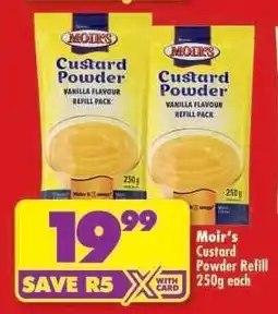 Shoprite Moir's Custard Powder Refill 250g offer