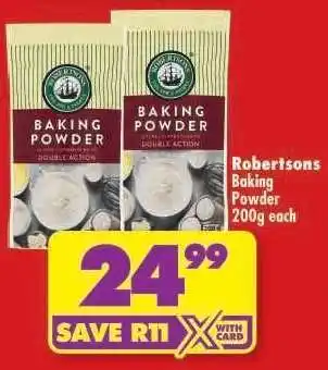 Shoprite ROBERTSONS BAKING POWDER 200g each offer