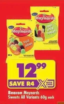 Shoprite Beacon Maynards Sweets All Variants 60g each offer