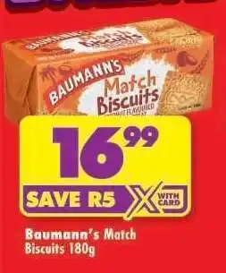 Shoprite Baumann's Match Biscuits 180g offer