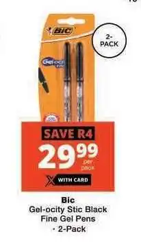 Checkers Bic Gel-ocity Stic Black Fine Gel Pens offer
