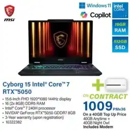 Incredible Connection Cyborg 15 Intel® Core™ 7 RTX™5050 offer